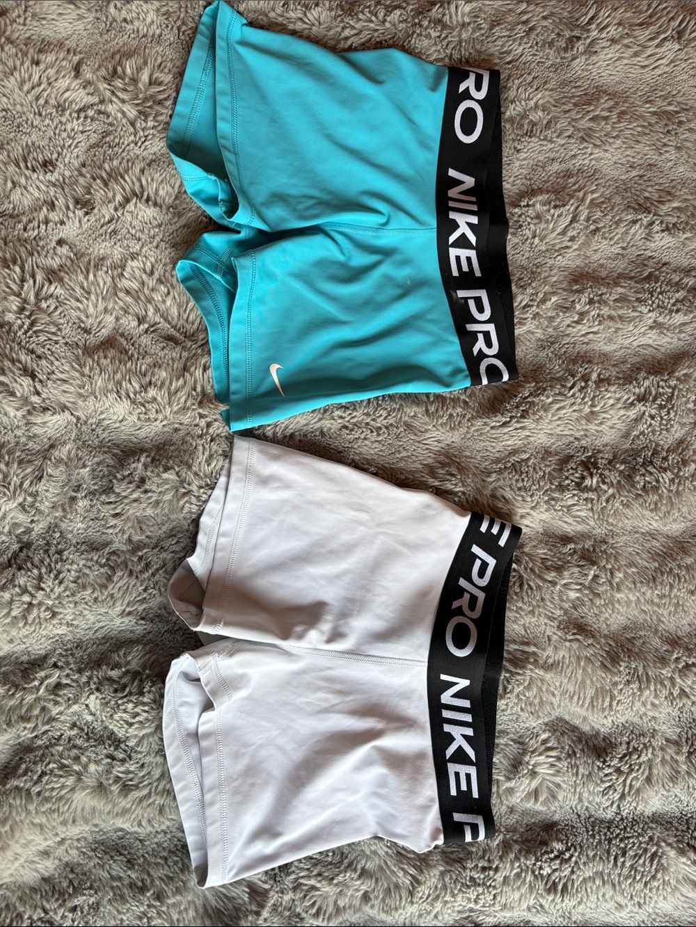 Nike Pro Shorts in Teal and White